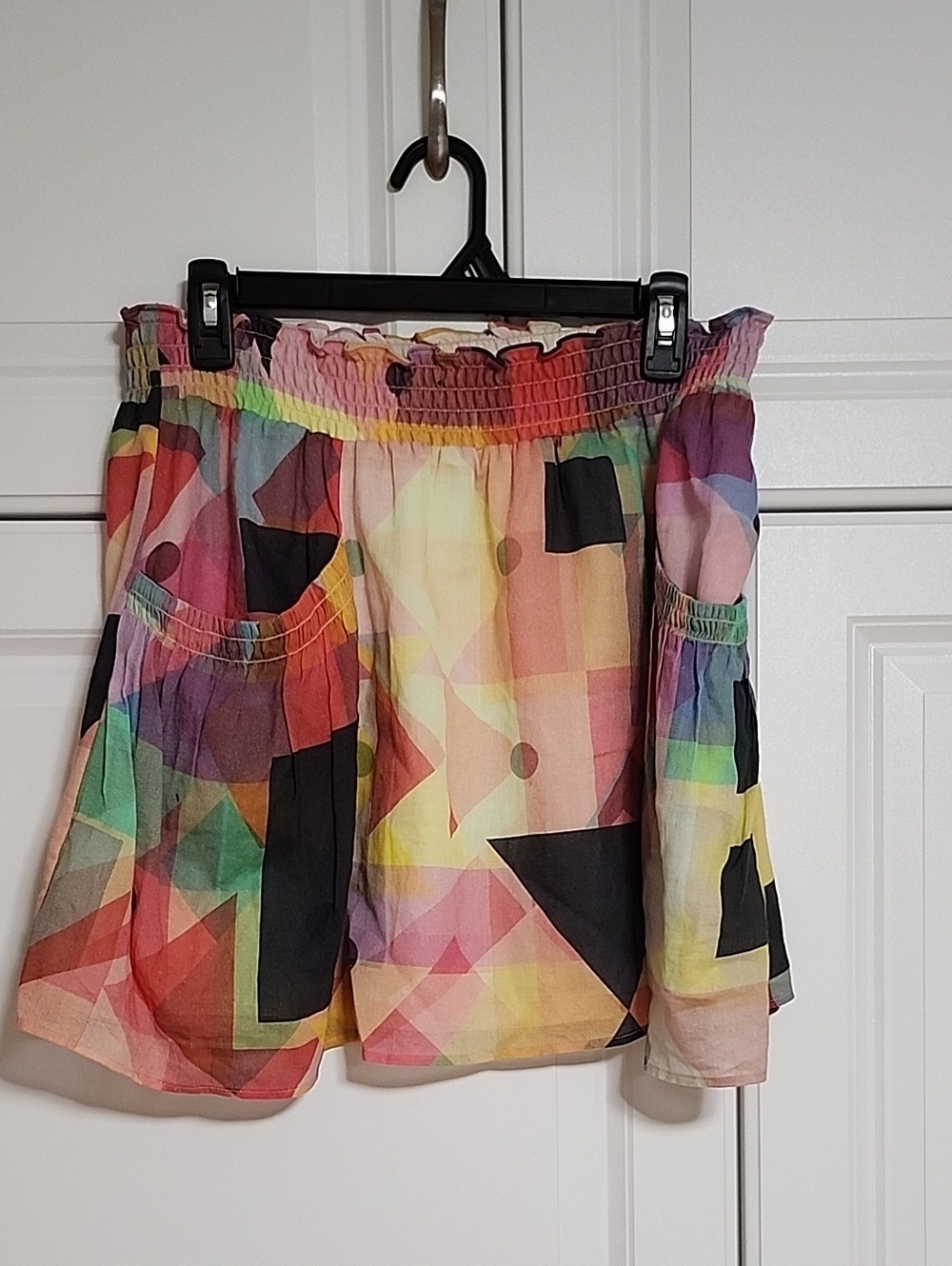 Theory Multicolor Geometric Print Mini Skirt